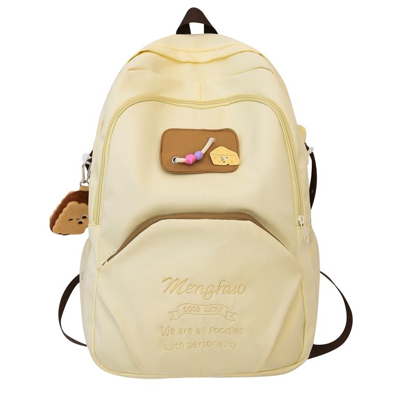 Симпатичный женский рюкзак большой емкости с цветными блоками — фото 25