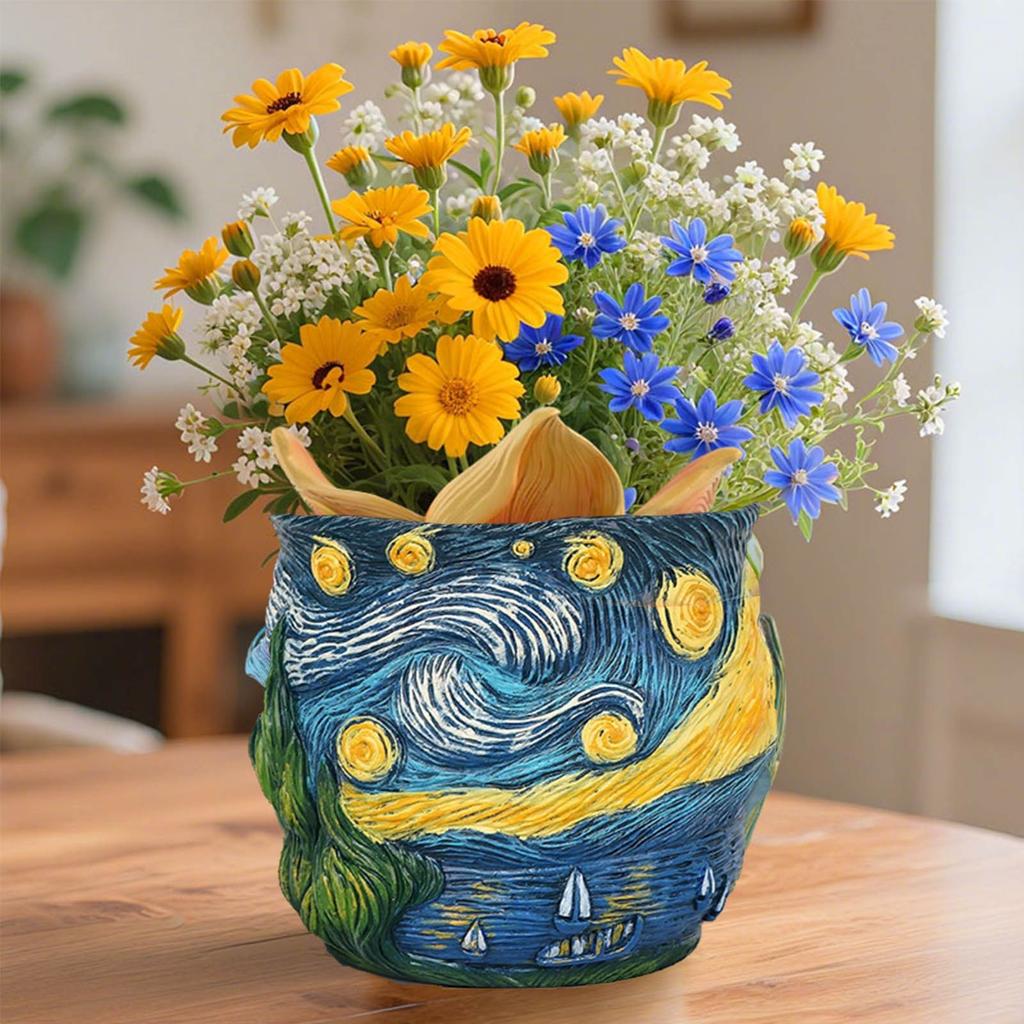 Sky Resin Flower Pot,  Sky Creative Flower Planting Tool, Balcony Potted Plant, Decorative Ornaments.