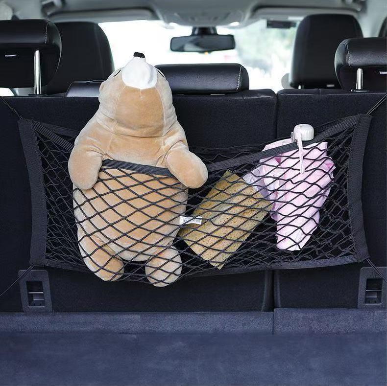 Multi-Purpose Car Trunk Storage Net: Flat, Vertical, Non-Elastic Options