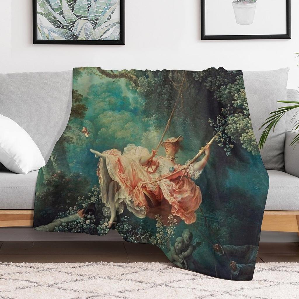 Jean-Honore Fragonard Huśtawka Koc do Rzucania Własny Vintage anime Miękkie Koce na Łóżko