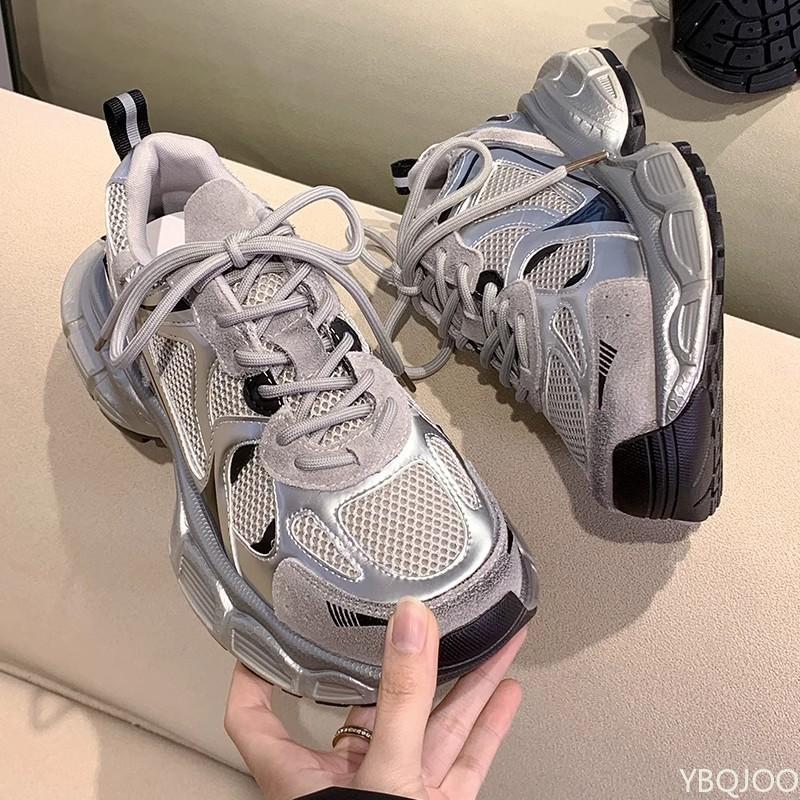 Summer Retro Platform Sneakers For Women Thick Sole Height Increasing Casual Comfortable Fashionable Versatile Shoes