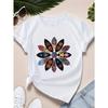 European Size Hippie Floral Vibrance Women's Plus Size Sports Short Sleeve T-Shirt