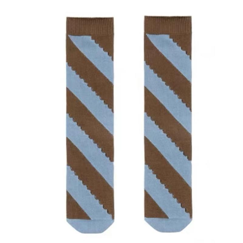 College Style Women Middle Tube Socks Japanese Cute Harajuku Hollow Out Breathable Stripes Vintage Streetwear Hosiery