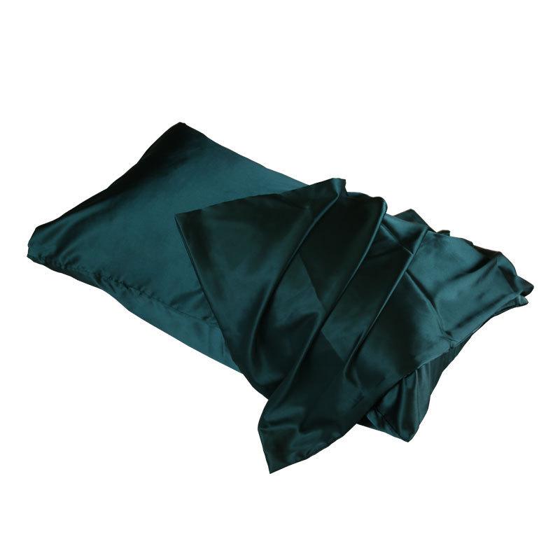 Solid Color Imitation Silk Pillowcase - Ice Silk Feel Satin Cushion Cover