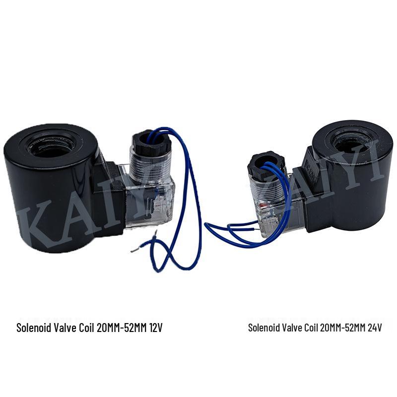 Excavator Solenoid Valve Coil, 20MM Inner Hole, 52MM Height, Square DC12V, Three-Pin with Relay