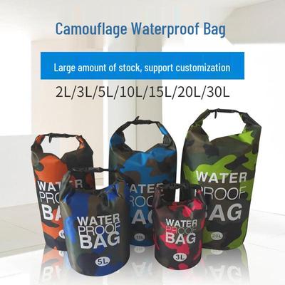 Bolsa Impermeable de Camuflaje para Rafting - Bolsa Tipo Barril de Hombro Único/Doble para Natación