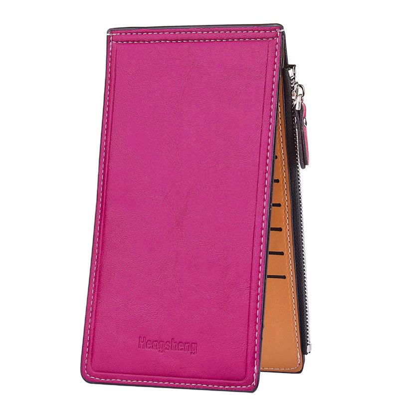 

Hengsheng Women s Oil Wax Leather Wallet with Multi-Card Slots and Phone Holder