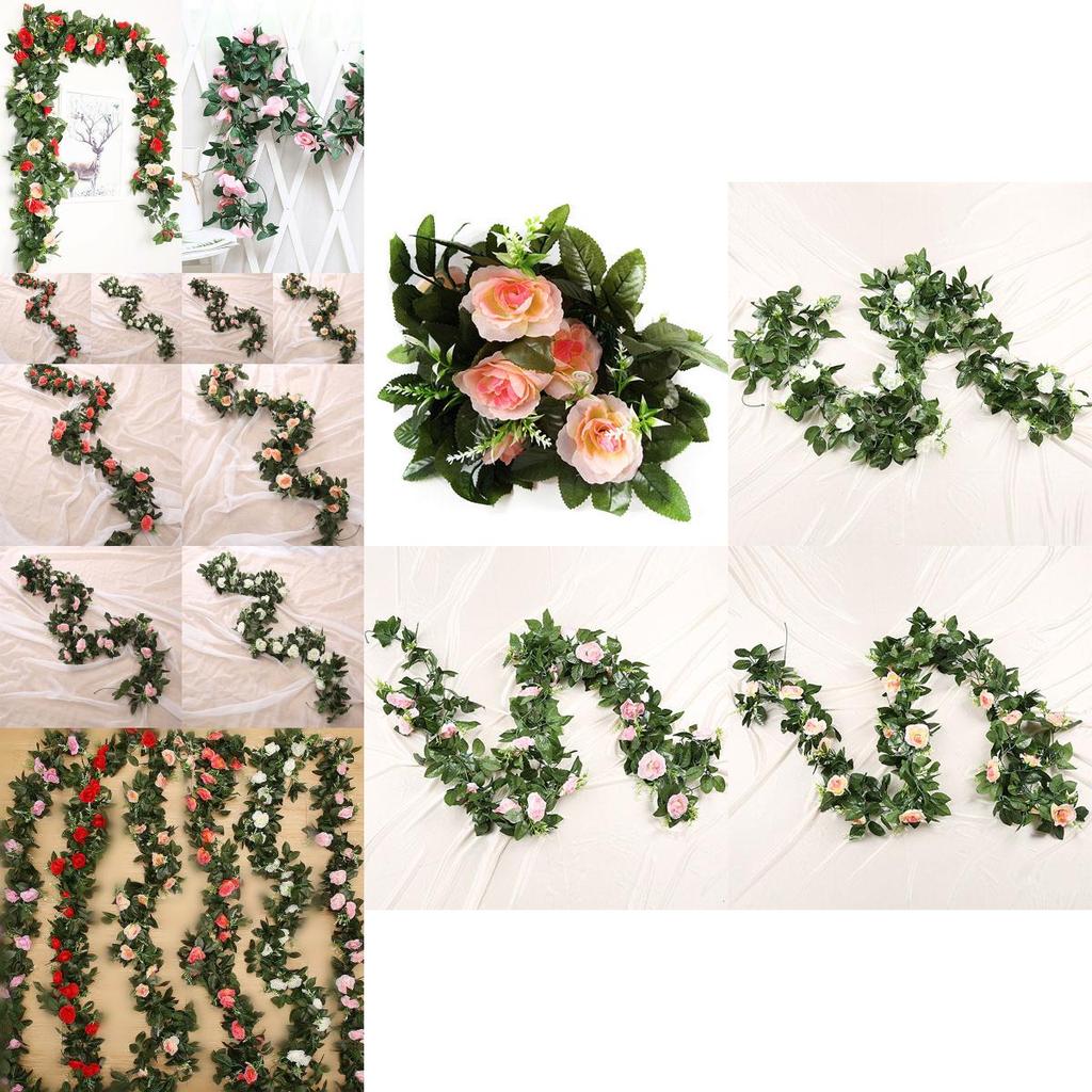 Rose Artificial 25m Leaf Garland Silk Flower Vine Ivy Wedding Garden Home Decor