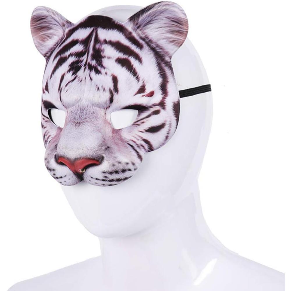 Dierenmasker 3D Realistisch Halve Gezicht Masker Halloween Carnaval Maskerade Verjaardagsfeest Spel Cosplay Kostuum Accessoires Rekwisieten