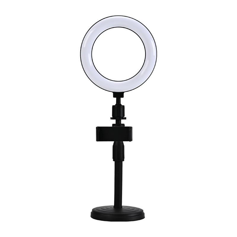 Dual-Machine Desktop Fill Light for Mobile Streaming: Phone Holder with Beauty Ring Light