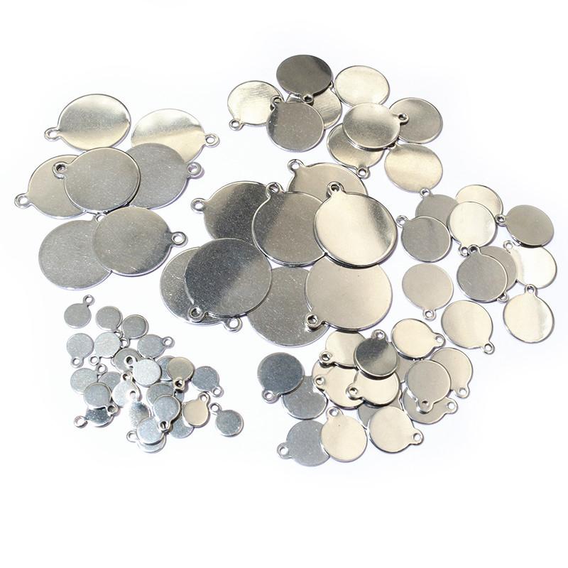 20-200pcs 6-25mm Stainless Steel Round Coin Charms Pendant DIY Jewelry Making Accessories Fingings for Necklace Bracelet