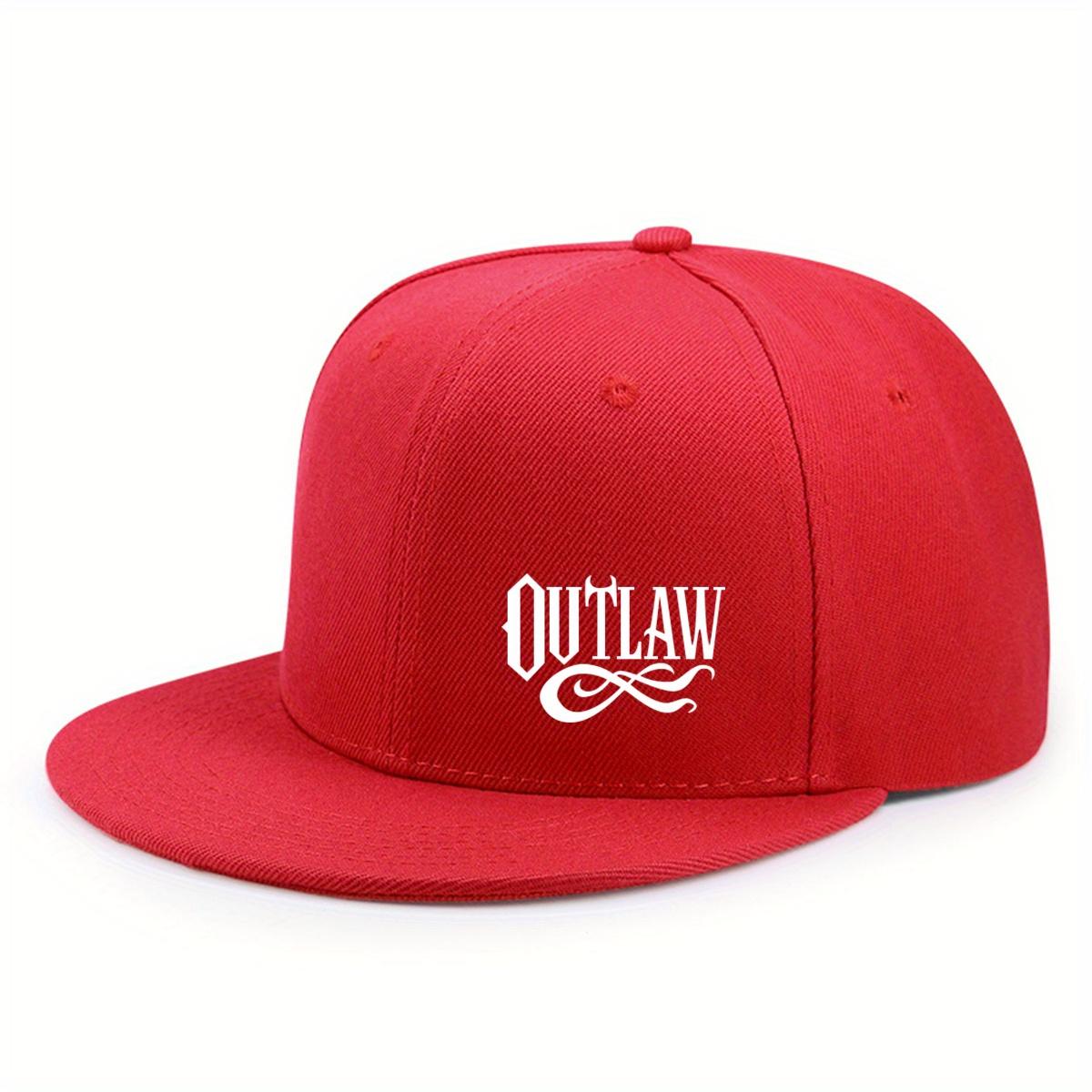 

Унисекс Бейсболка OUTLAW с принтом, регулируемая, для мужчин и женщин, с плоским козырьком, городской уличный стиль, кепка для активного отдыха красный