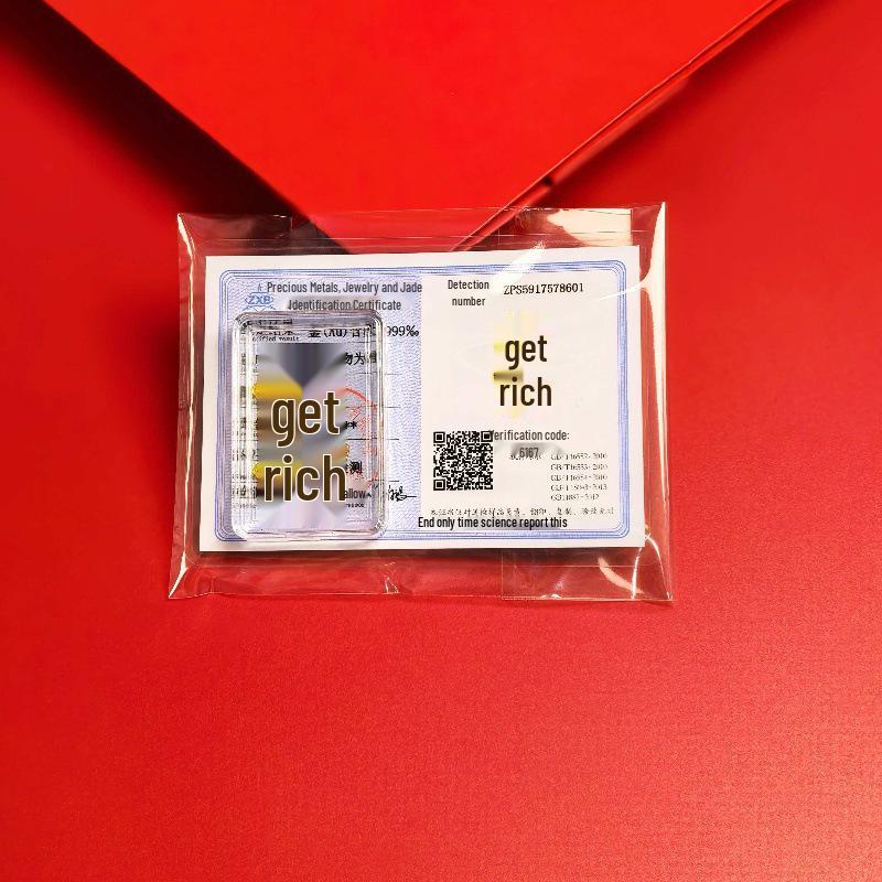 Peace and Joy Gold Mobile Phone Sticker - 2mg Pure Gold God of Wealth Welfare Gift
