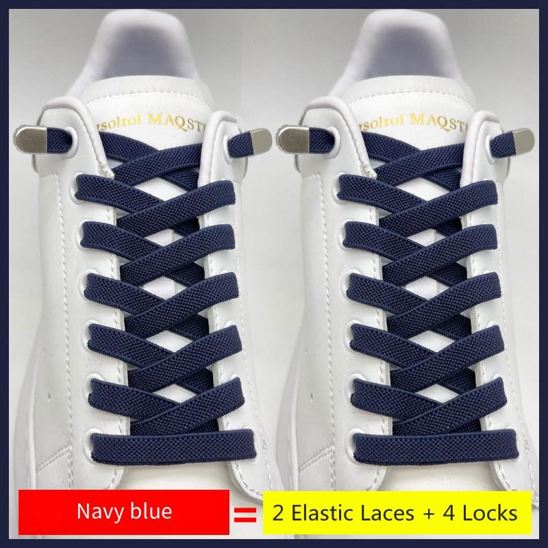 Schoenveters zonder strik Elastische veters Sneakers 8MM Verbreed Plat Elastisch Schoenveters zonder strikken Kinderen Volwassenen Schoen Accessoires
