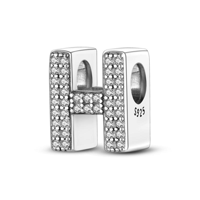 Charms Originale Zircon English Letters Series Beads Fits Bracelets Necklace Women Charm Copper Luxury Diy Jewelry Gifts