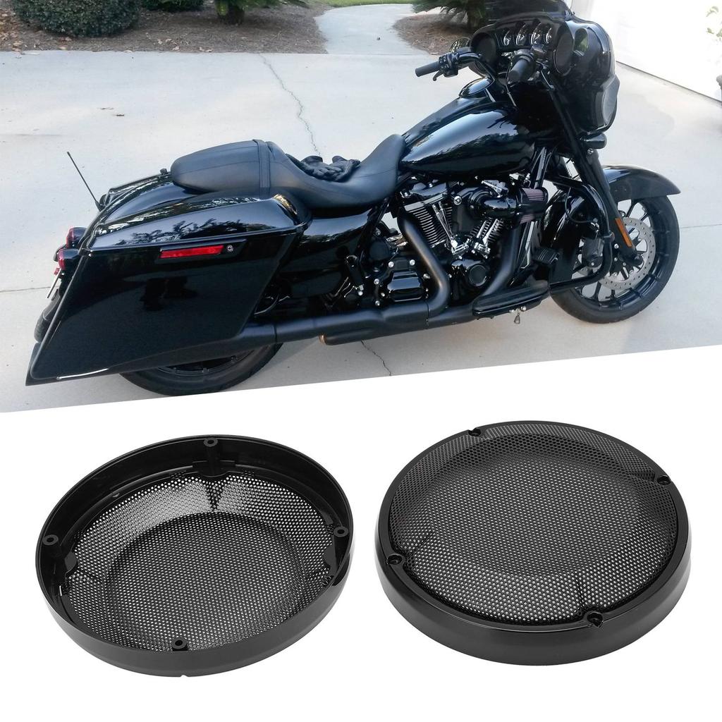 Motorcycle Speaker Mesh Cover Grille Saddlebag Lid Motors Accessory Replacement for Glide 1983‑2020