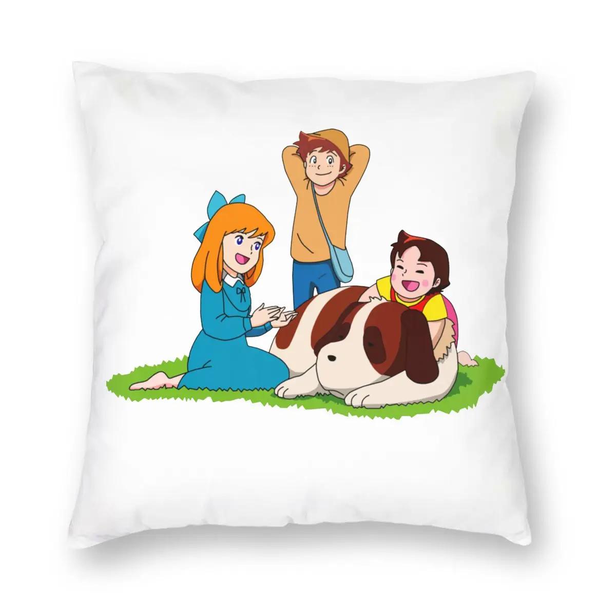 

Heidi Square Pillow Case Decorative Pillow Alps Goat Anime 45*45cm Pillowcase 12x12Inch
