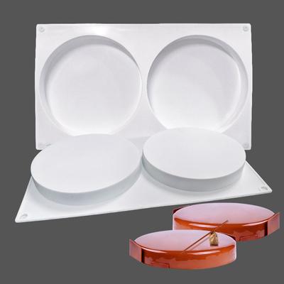 1db 2 üreges hengeres szilikon forma, 3D fondant forma barkács pudinghoz csokoládé cukorka desszert gumiszerű kézzel készített szappan aromaterápiás gyertya vakolat