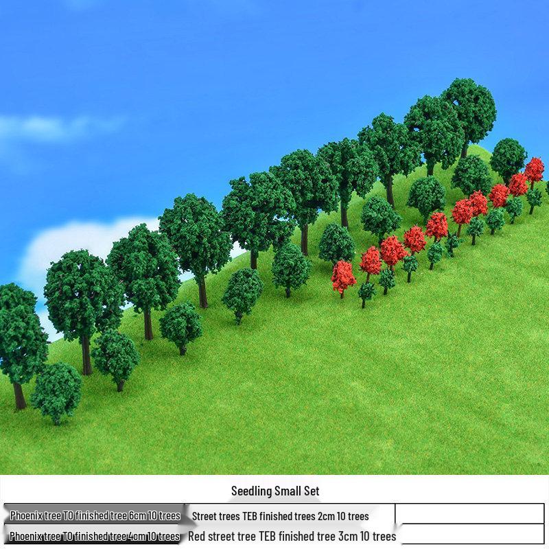 Mini DIY Model Train Landscape Tree Set - Simulated Plastic Trees for Sand Table Crafting