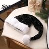 Sparkly Xmas Cap with Sequin Adults Thicken Hat for Christmas Santa Soft Velvet Shiny Holiday