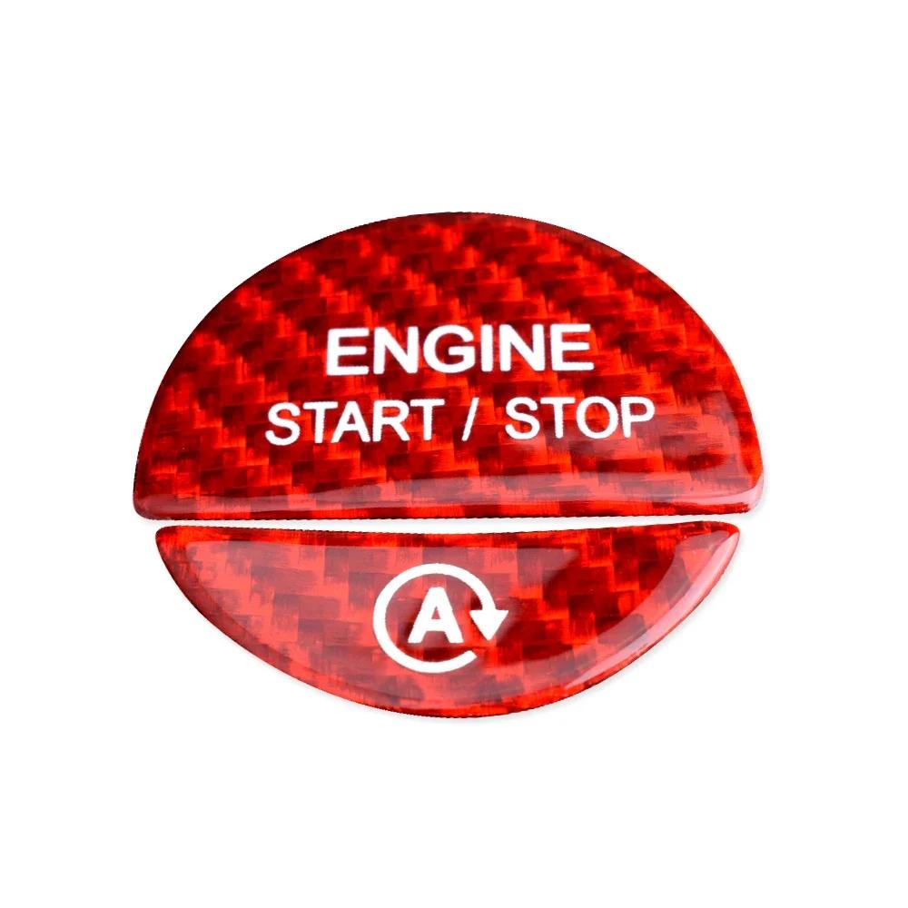 Carbon Fiber Engine Start Stop Switch Cover for Mercedes C-Class W206 S-Class W223 2022-2024 Interior Sticker red carbon fiber