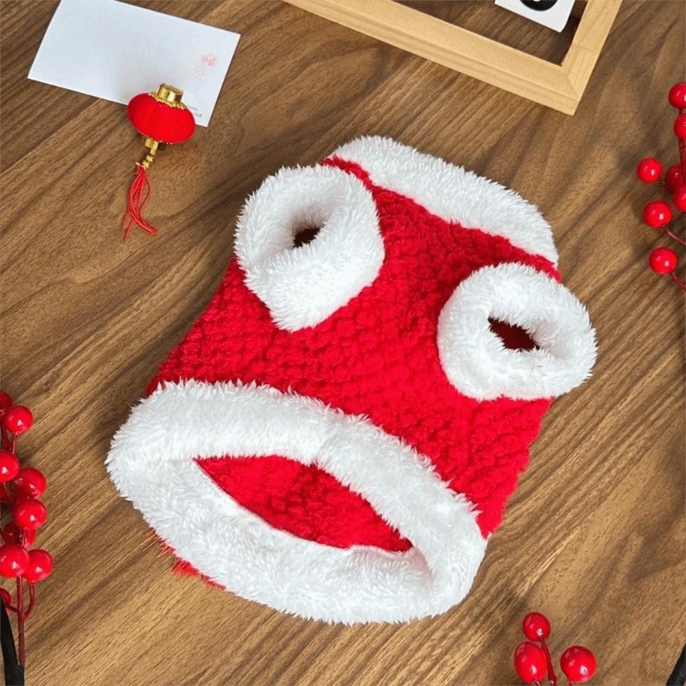 Embroidered Dog Fleece Vest Chinese Knot Buttons Warm Puppy Coat  for Cats and Dogs