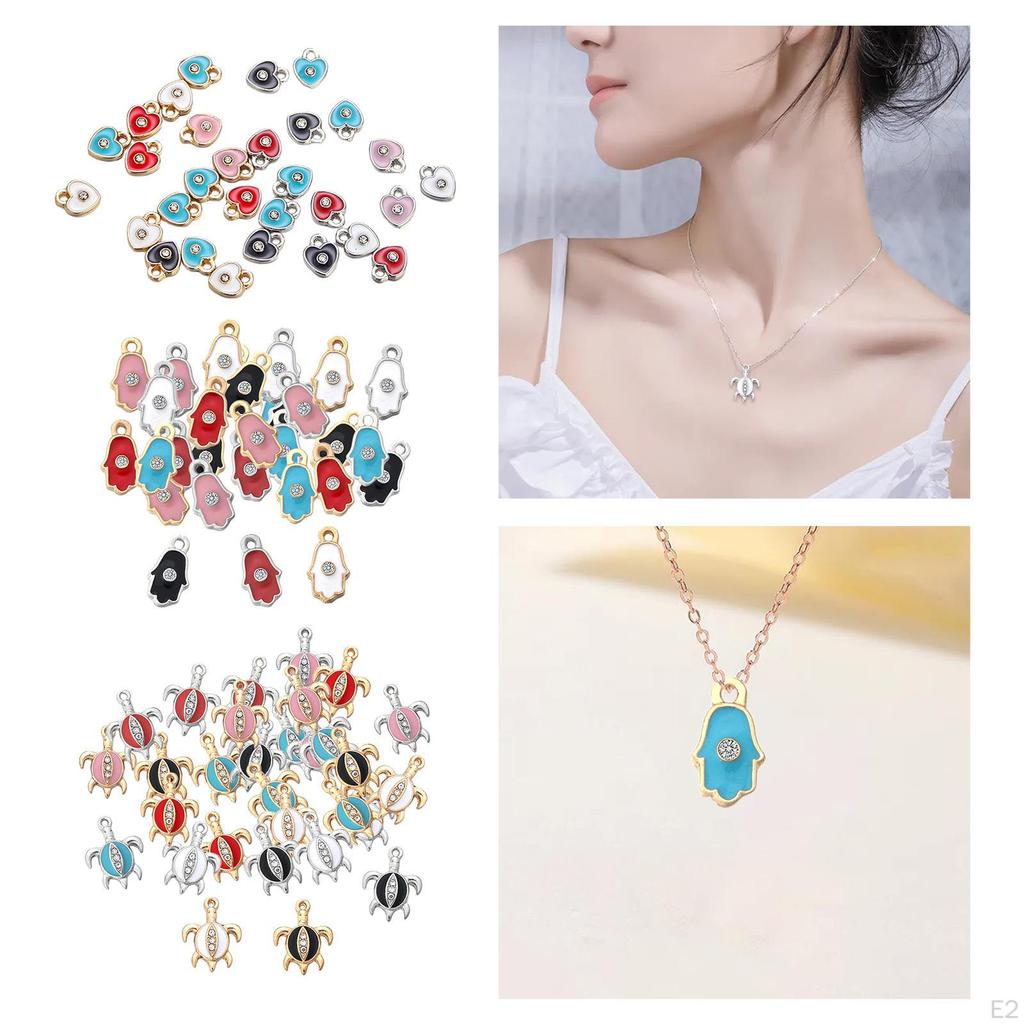 30 Alloy Charms Pendants Colourful Jewelry Making Necklace Earrings Bracelets Gold/ DIY Craft