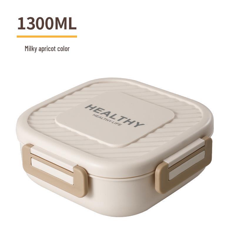 Microwavable Japanese-Style Wheat Straw Lunch Box Set with Compartments for Students and Office Workers