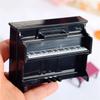 Dollhouse Piano with Stool Miniature Musical Instrument Ornament Dollhouse Model Gift for Children Scene Shooting Props