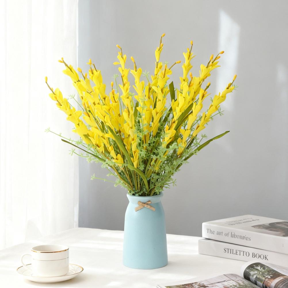 8er-Pack künstliche Winterjasminblüten, 56 cm Stiele, für Heimdekoration, Hochzeitsfeier-Dekoration, Rosa Gelb Weiß