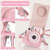 [HIYQIN] Instax Mini 13/12 PU Leather Protective Case Instant Camera Accessory Kit Pink