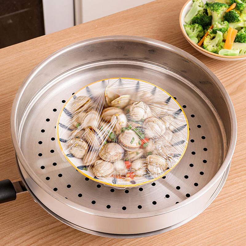 300 szt. Jednorazowa Pokrywka z Folii Plastikowej Zdejmowana Klasa Spożywcza Miska i Talerz Przechowywanie Domowa Pokrowiec Przeciwkurzowy Worek do Przechowywania Świeżości