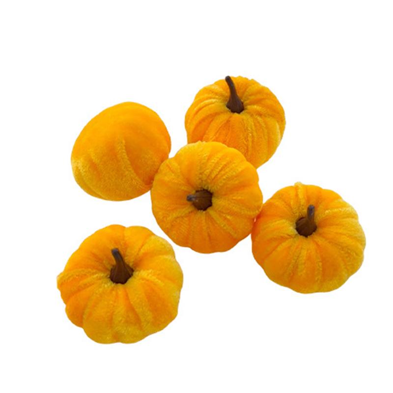 

5PCS Halloween Pumpkin Set 5CM Artificial Pumpkin Decorations Halloween Party Foam Pumpkin Desktop Ornament Halloween Decor жёлтый