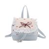 Fashion Girl Pu Small Handbag With Lace Trim For Daily Casual Use