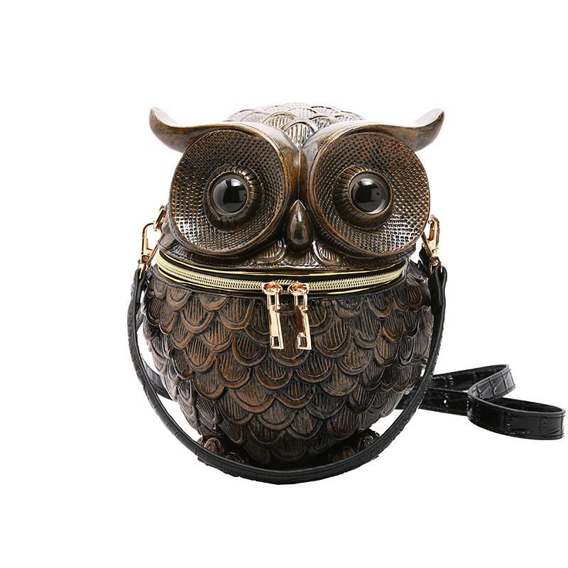 Crossborder Trend Pu Womens Shoulder Bag With Owl Embossed Box Design For Daily Use