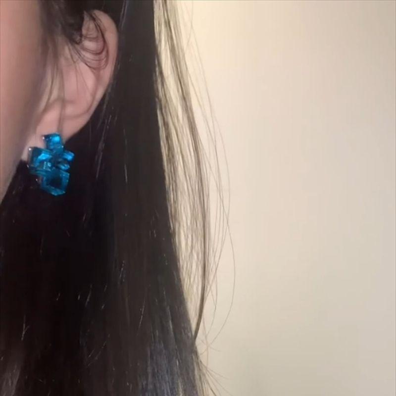 

Серьги-пусеты Zoozmini для женщин, дизайн по интересам, синий кристалл Blue