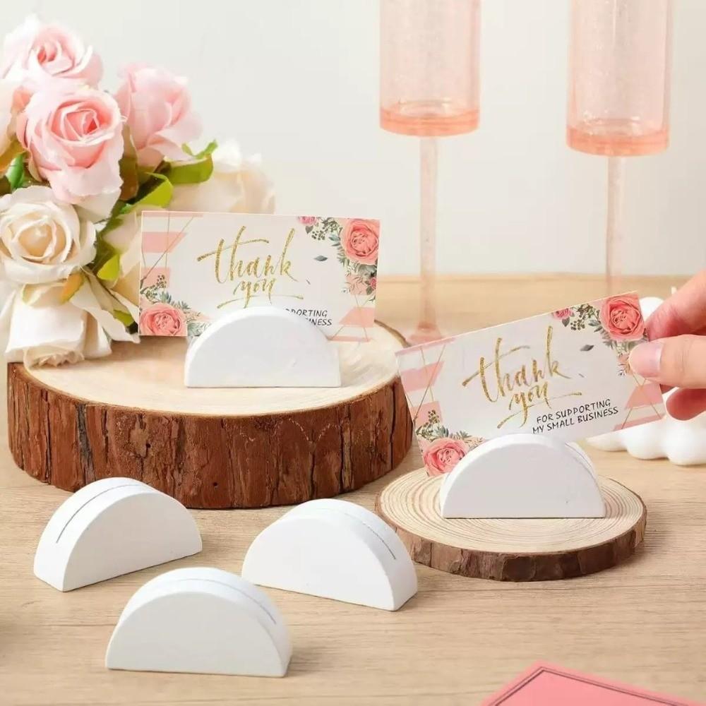 10pcs Semicircle Wood Card Holder Wooden Table Number Stands Place Card Holders  Wedding Banquet