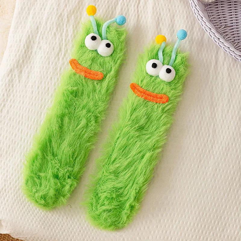 Warm Winter Cartoon Funny Fuzzy Socks Non Slip Cozy Floor Sleep Socks for Women Couple Kids Indoor Home Accessory ChristmasGift