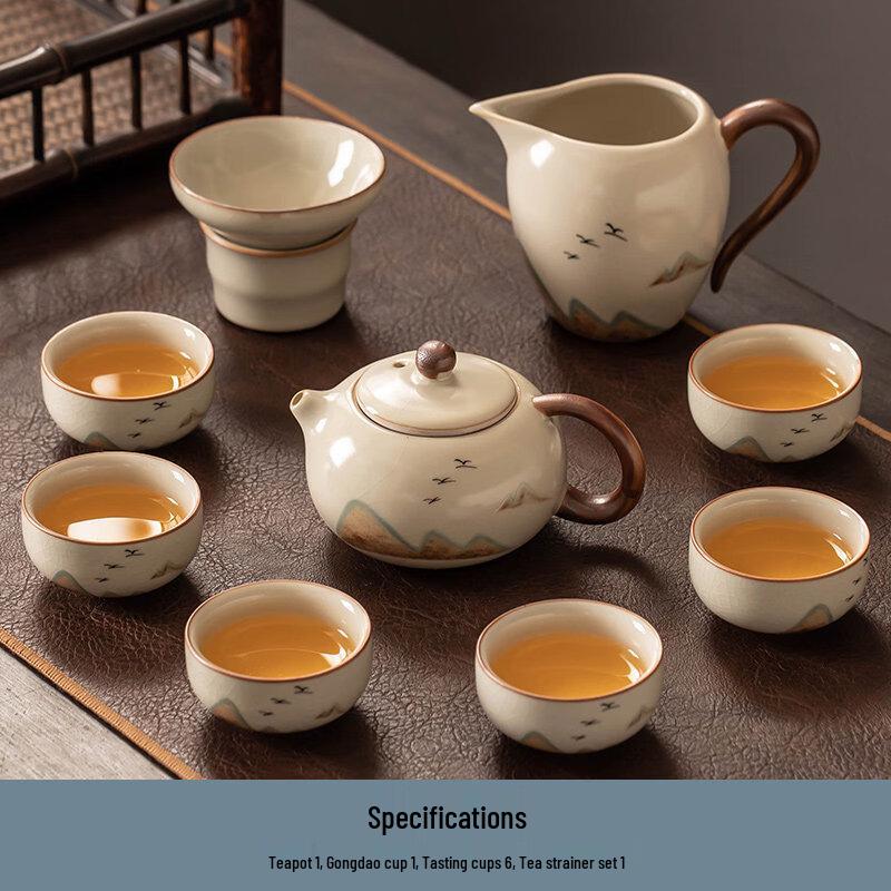 Ru Kiln Xishi Pot Ceramic Kung Fu Tea Set