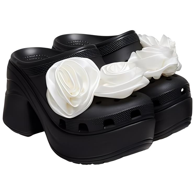 Crocs Womens Siren Rosette Clog Black 210367-001