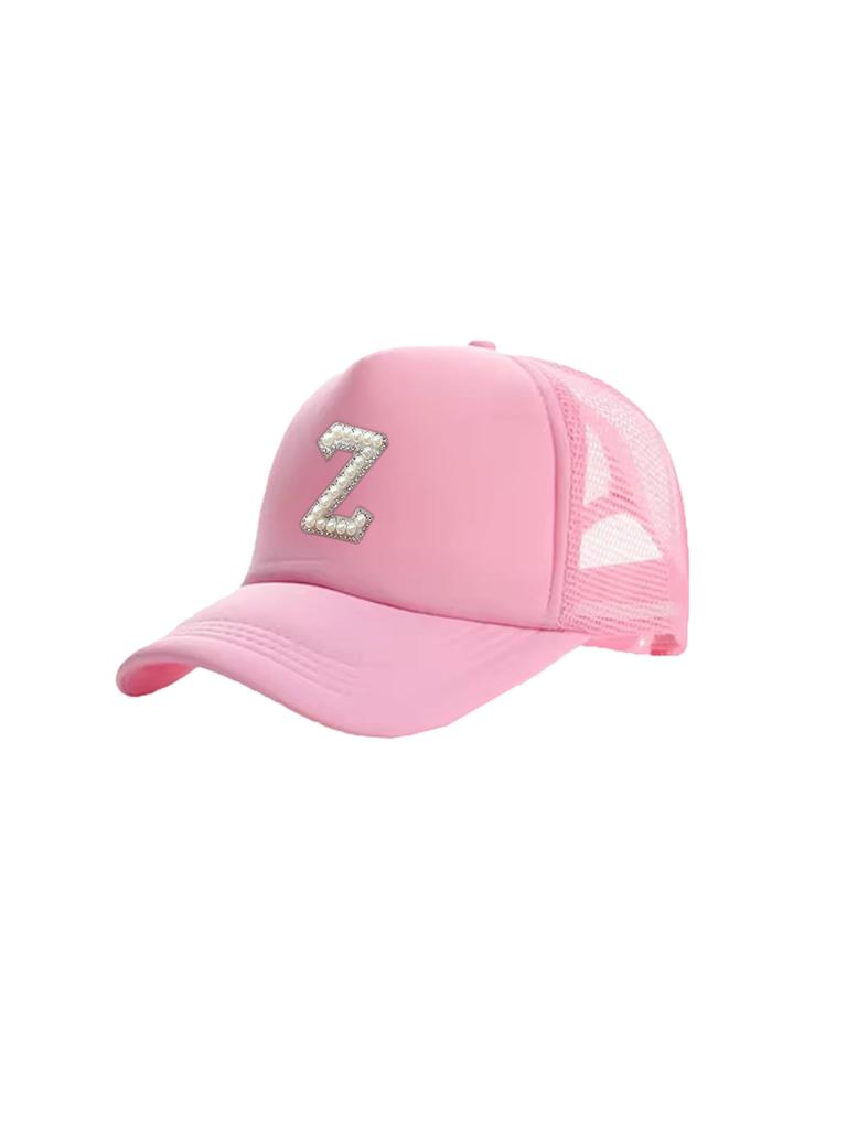 1Pc Unisex Personalized A-Z Letter Mesh Adjustable Baseball Cap, Sun Hat, Dad Hat, Suitable For Daily Wear