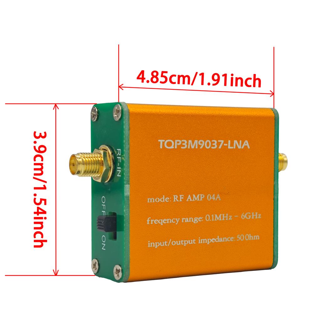 Low Noise Amplifier Module 20dB High Gain LNA Metal 0.1MHz6GHz Full Band RF SMA Head for Remote Control Receiver for FM Radio