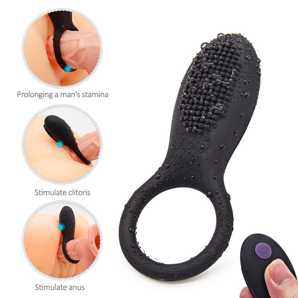 Anneau pénien vibrant USB à fréquence retardée pour pénis masculin No Remote Control