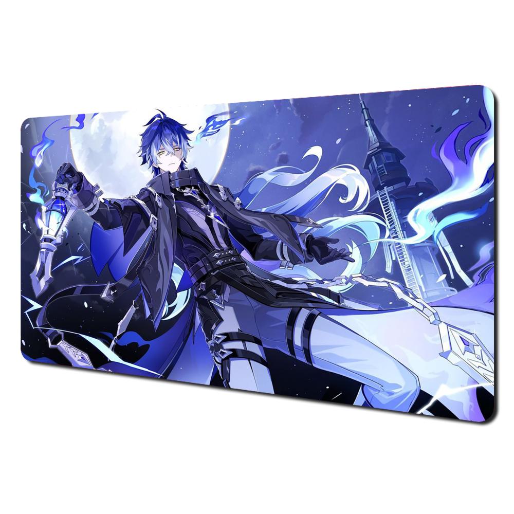 Anime Flins Mouse Pad Large NonSlip Gaming Desk Mat Laptop Keyboard Tray Office Pc Genshin Impact Ergonomic Black