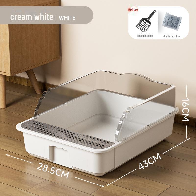 Extra große Übergröße Halboffene Spritzwassergeschützte Katzentoilette