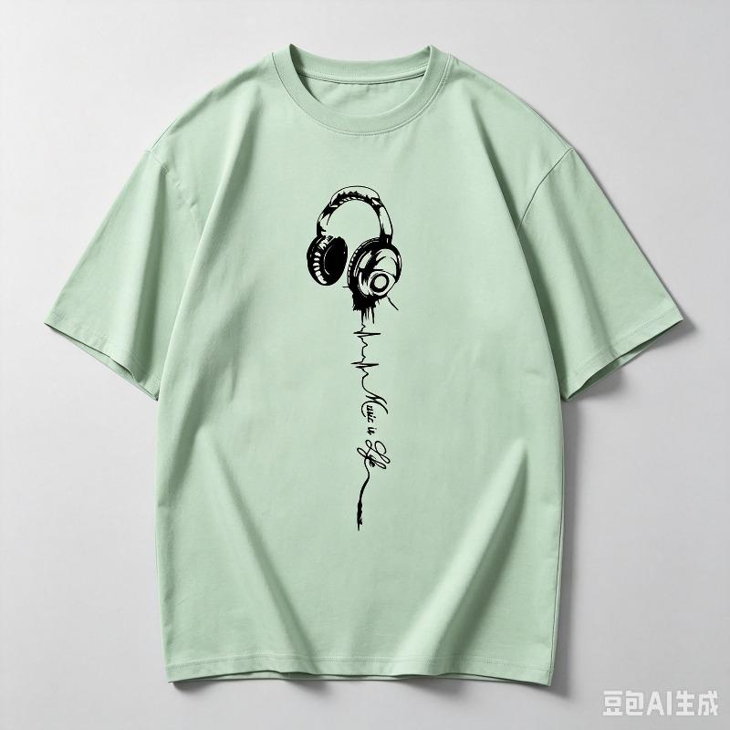 Unisexs Cotton Summer Earphones With Letter Print Breathable And Comfortable Round Neck Tshirt Outdoor Sports And Leisure Top