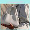 Simple Solid Color Cloud Shaped Pu Leather Women Casual Shoulder Bag Daily For