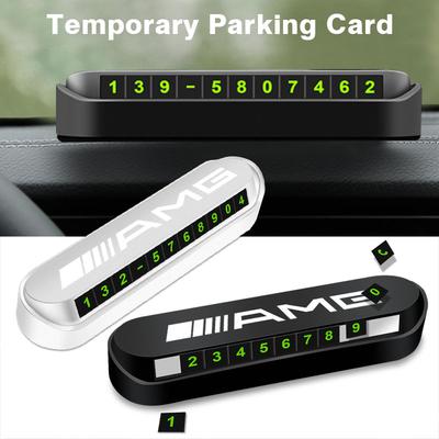 1Pcs Car Temporary Parking Card Plate Badge Car Styling For Mercedes Benz AMG GLE GLS GLC CLA GLB ML C500 C200 C300 W204 W206 W205 W212 W203