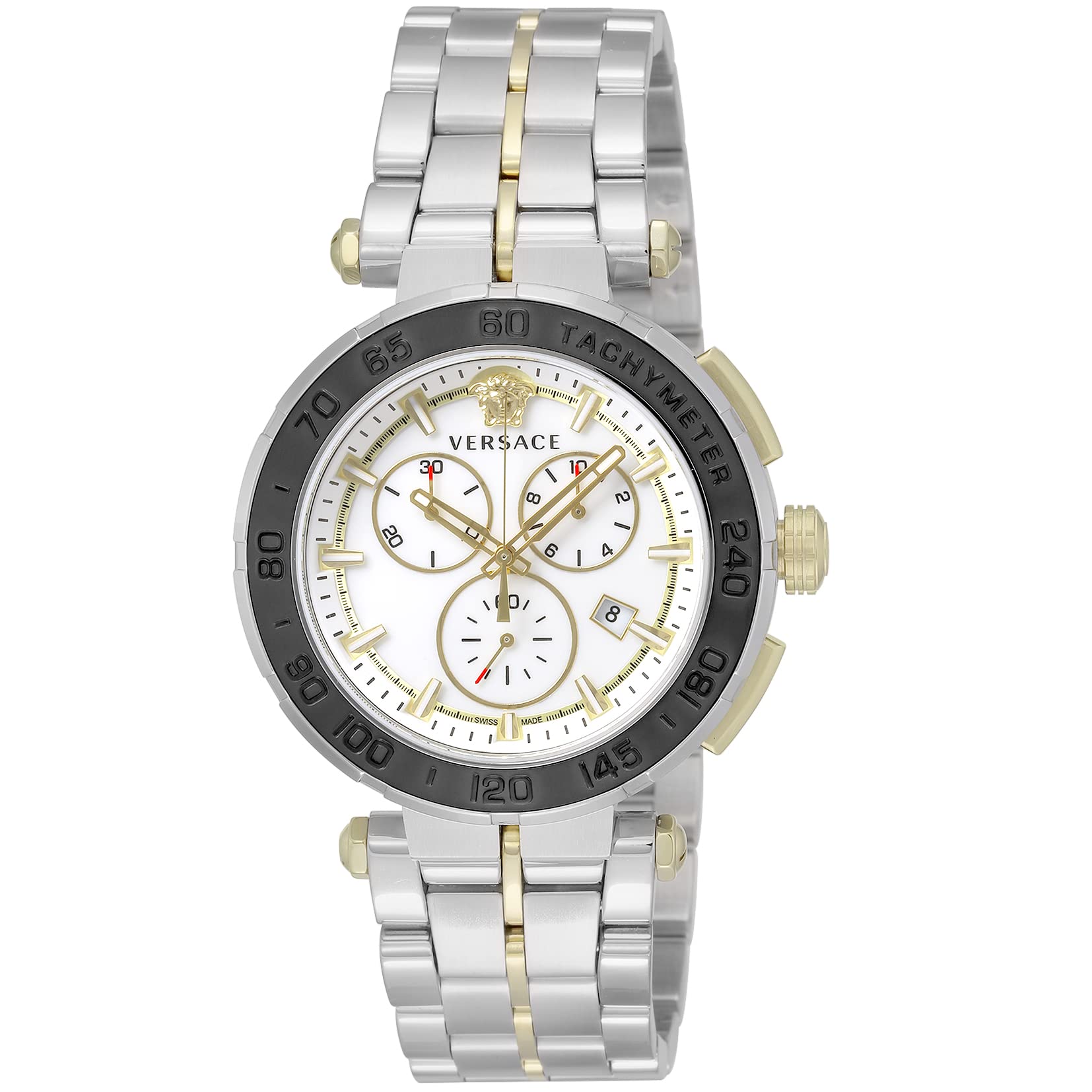 

Годинник GRECA CHRONO, срібний циферблат, нержавіюча сталь, сапфірове скло, кварц, 45 мм, швейцарський годинник VEPM00520 [Versace] для чоловіків [елемент] білий