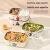1Pcs Cartoon Pattern Heat Preservation Lunch Box Microwaveable Stainless Steel Partitioned Lunch Box For Student Office Use